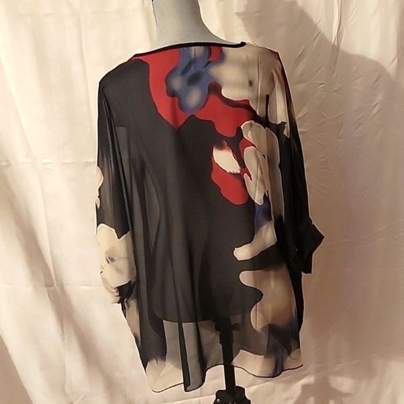 Ckikiou Chiffon Women's Tunic Floral Printed Boho Beach Cover-up, OS, NWT - Picture 5 of 6